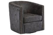 Brentlow Distressed Black Accent Chair - Gate FurnitureAccent Chair