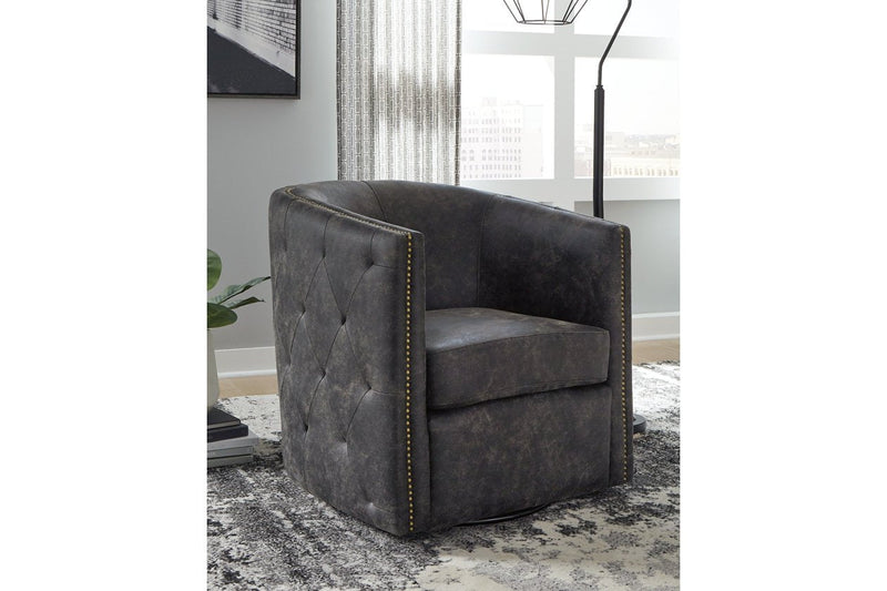 Brentlow Distressed Black Accent Chair - Gate FurnitureAccent Chair