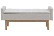 Briarson Beige/Brown Storage Bench - Gate FurnitureAccent Bench