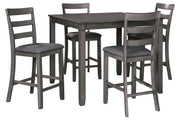 Bridson Gray Counter Height Dining Table and Bar Stools (Set of 5) - Gate FurnitureDining Room Set