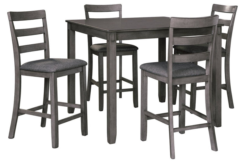 Bridson Gray Counter Height Dining Table and Bar Stools (Set of 5) - Gate FurnitureDining Room Set