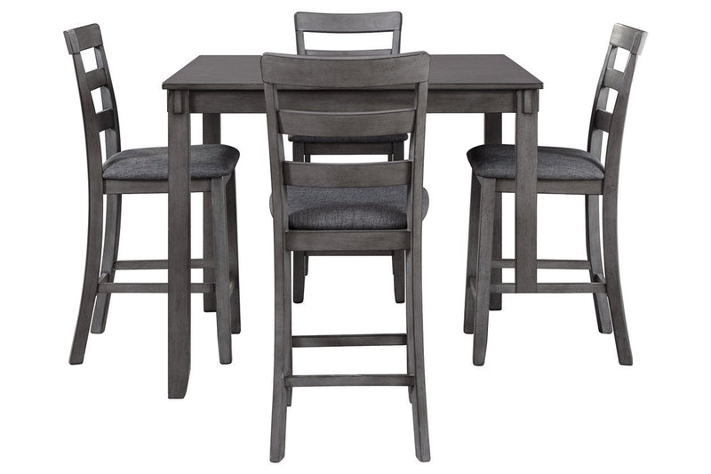 Bridson Gray Counter Height Dining Table and Bar Stools (Set of 5) - Gate FurnitureDining Room Set