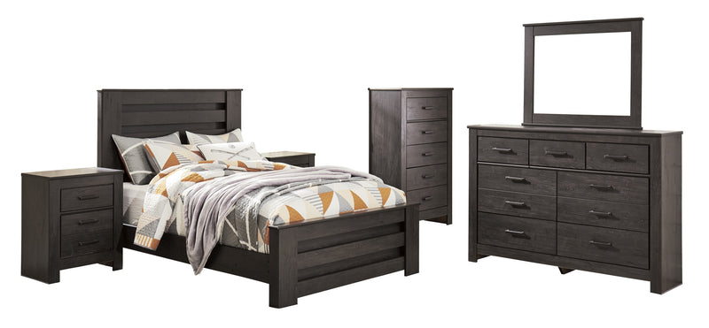 Brinxton Charcoal Full Panel Bed - Gate FurnitureFull Bed