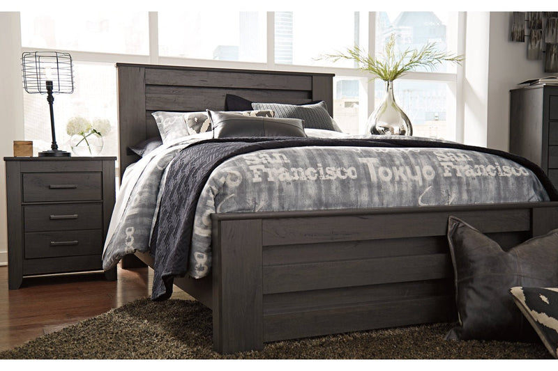 Brinxton Charcoal King Panel Bed - Gate FurnitureKing Bed