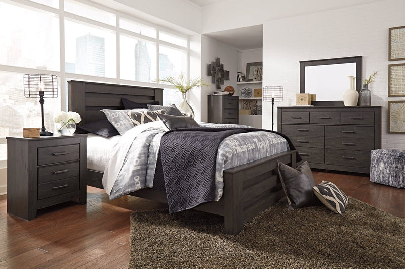 Brinxton Charcoal King Panel Bed - Gate FurnitureKing Bed
