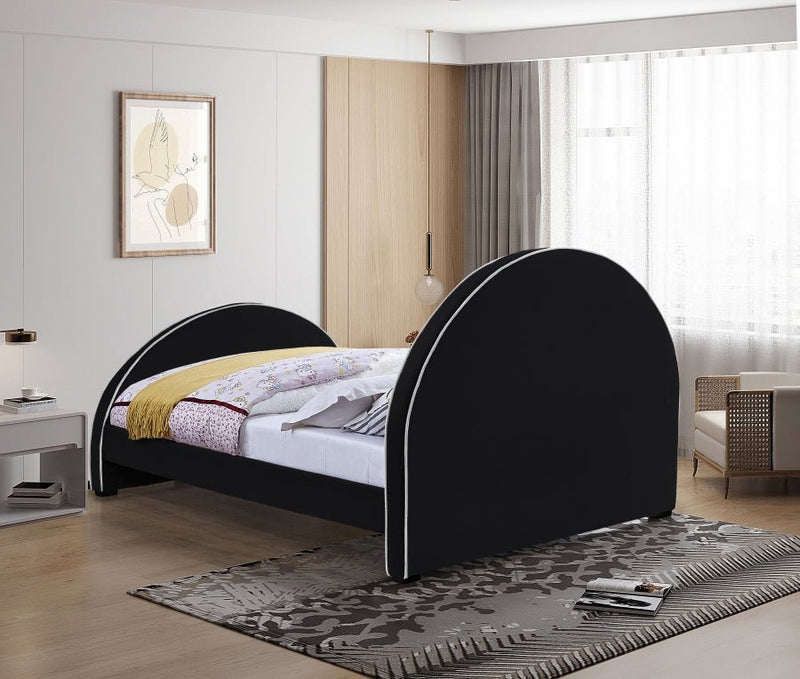 Brody Velvet King Bed Black - BrodyBlack-K