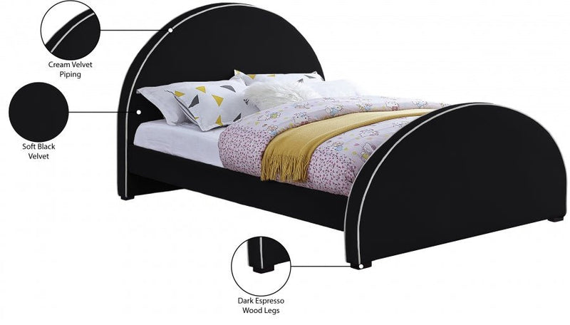Brody Velvet King Bed Black - BrodyBlack-K