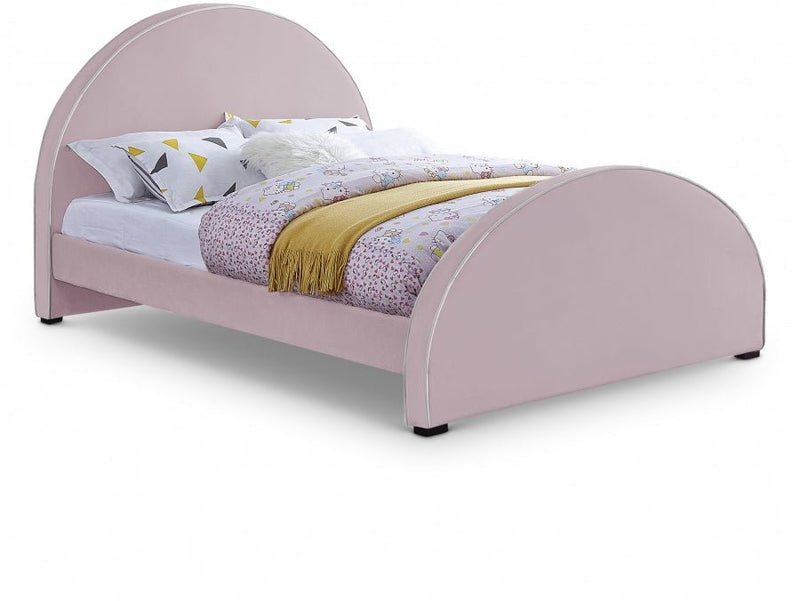 Brody Velvet King Bed Pink - Gate FurnitureKing Bed