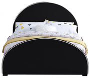 Brody Velvet Queen Bed Black - Gate FurnitureQueen Bed