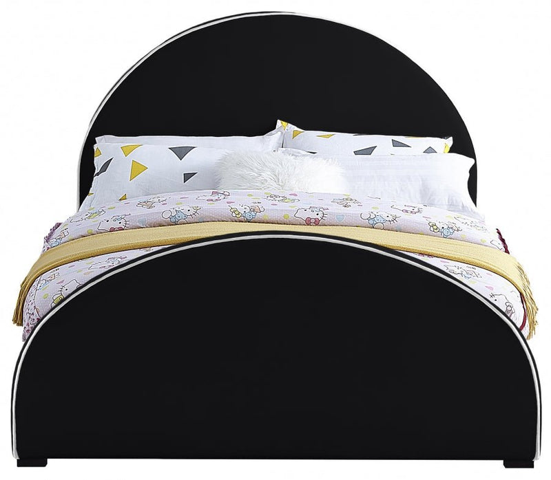 Brody Velvet Queen Bed Black - Gate FurnitureQueen Bed