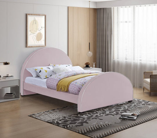 Brody Velvet Queen Bed Pink - Gate FurnitureQueen Bed
