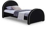 Brody Velvet Twin Bed Black - Gate FurnitureTwin Bed