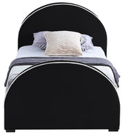 Brody Velvet Twin Bed Black - Gate FurnitureTwin Bed