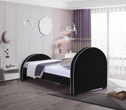 Brody Velvet Twin Bed Black - Gate FurnitureTwin Bed