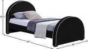 Brody Velvet Twin Bed Black - Gate FurnitureTwin Bed