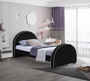 Brody Velvet Twin Bed Black - Gate FurnitureTwin Bed