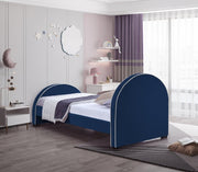 Brody Velvet Twin Bed Blue - Gate FurnitureTwin Bed