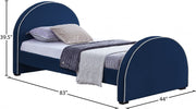 Brody Velvet Twin Bed Blue - Gate FurnitureTwin Bed