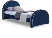 Brody Velvet Twin Bed Blue - Gate FurnitureTwin Bed
