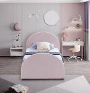 Brody Velvet Twin Bed Pink - Gate FurnitureTwin Bed