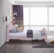 Brody Velvet Twin Bed Pink - Gate FurnitureTwin Bed