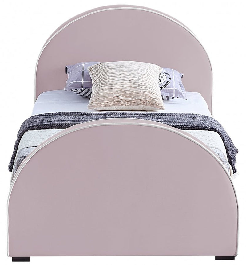 Brody Velvet Twin Bed Pink - Gate FurnitureTwin Bed