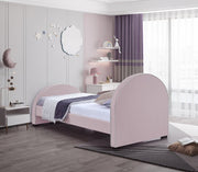 Brody Velvet Twin Bed Pink - Gate FurnitureTwin Bed