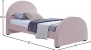 Brody Velvet Twin Bed Pink - Gate FurnitureTwin Bed