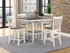 Brody White/Gray 5-Piece Counter Height Set - 2682SET-WH/GY - Gate Furniture