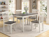 Brody White/Gray 5-Piece Dining Set - 2182SET-WH/GY - Gate Furniture