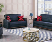 Bronx 63 in. Convertible Sleeper Loveseat in Black with Storage - Gate FurnitureLoveseat