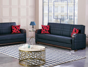 Bronx 89 in. Convertible Sleeper Sofa in Black with Storage - Gate FurnitureSleeper Sofa