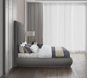Brooke Linen Textured Fabric King Bed Grey - Gate FurnitureKing Bed