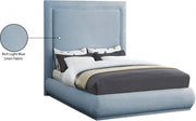 Brooke Linen Textured Fabric King Bed Light Blue - Gate FurnitureKing Bed