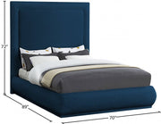 Brooke Linen Textured Fabric Queen Bed Blue - Gate FurnitureQueen Bed