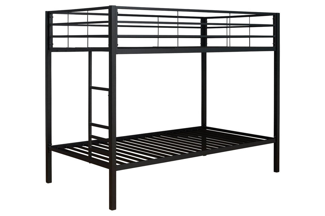 Broshard Black Twin over Twin Metal Bunk Bed - B075-159 - Gate Furniture