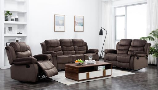 Brownie Cocoa Short Plush Reclining Living Room Set - Gate Furniture