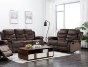 Brownie Cocoa Short Plush Reclining Living Room Set - Gate FurnitureLiving Room Set