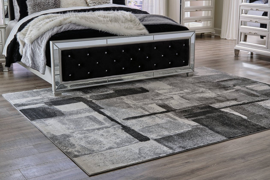 Brycebourne Black/Cream/Gray Medium Rug - R404982 - Gate Furniture