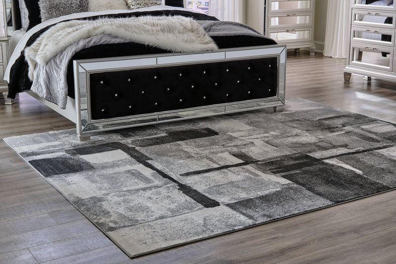 Brycebourne Black/Cream/Gray Medium Rug - Gate FurnitureRug Medium