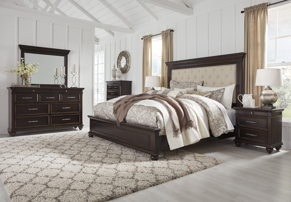 IN STOCK] Brynhurst Dark Brown Upholstered Panel Bedroom Set ...
