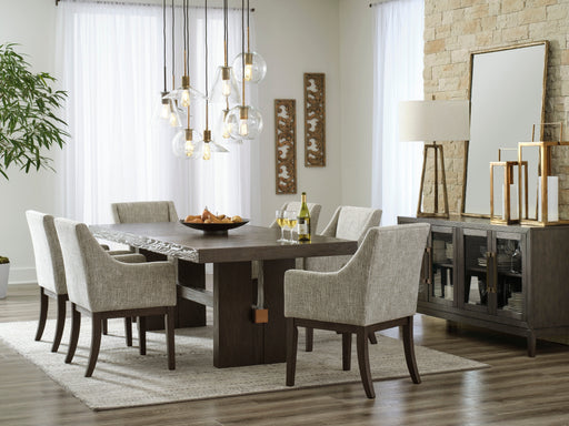 Burkhaus Dark Brown Extendable Upholstered Dining Set - Gate FurnitureDining Room Set