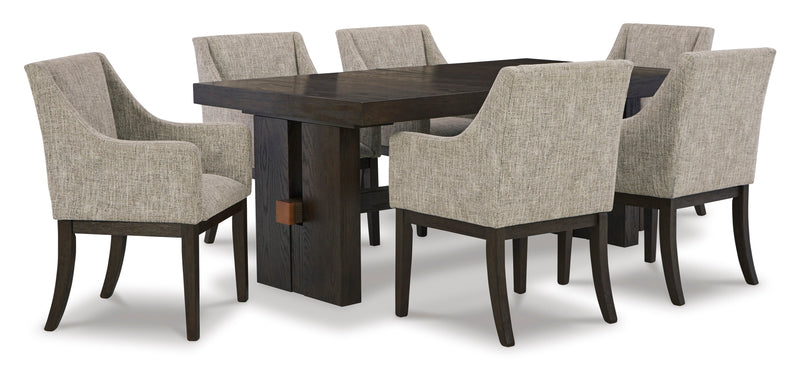 Burkhaus Dark Brown Extendable Upholstered Dining Set - Gate FurnitureDining Room Set