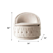 Bursa 34 in. Chair in Cream - Gate FurnitureLiving Room Chair