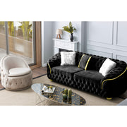 Bursa 84 in. Loveseat in Black Velvet - Gate FurnitureLoveseat
