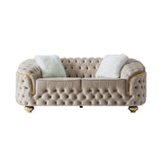 Bursa 84 in. Loveseat in Cream Velvet - Gate FurnitureLoveseat