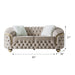 Bursa 84 in. Loveseat in Cream Velvet - LS-BURSA-CREAM - Gate Furniture