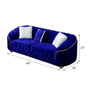 Bursa 84 in. Loveseat in Navy Velvet - Gate FurnitureLoveseat
