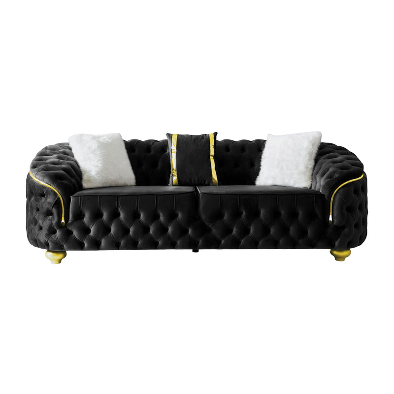 Bursa 91 in. Sofa in Black - Gate FurnitureSofa
