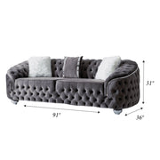 Bursa 91 in. Sofa in Gray - Gate FurnitureSofa